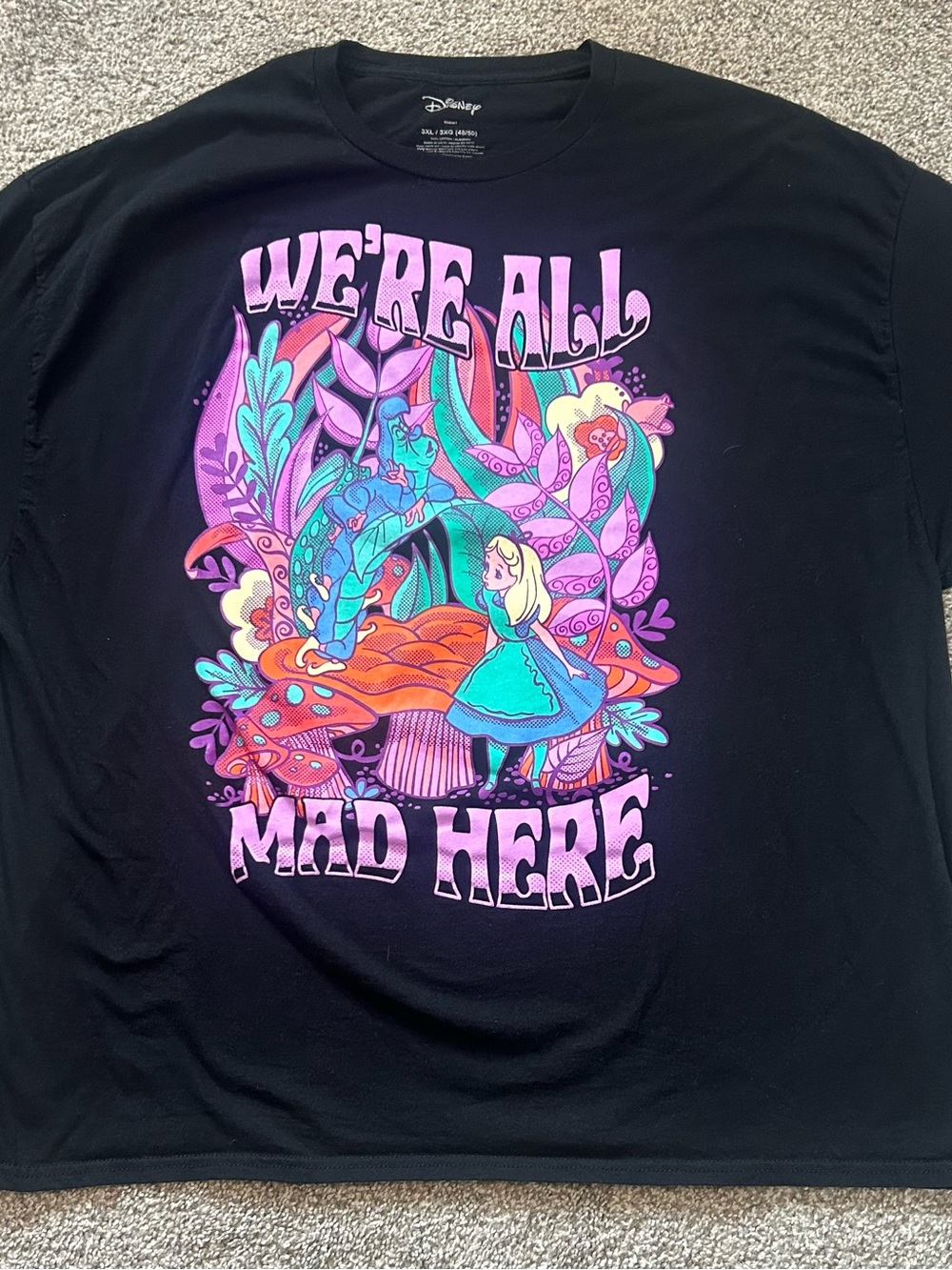 Disney Alice in Wonderland Shirt 3XL We're All Mad Here Graphic